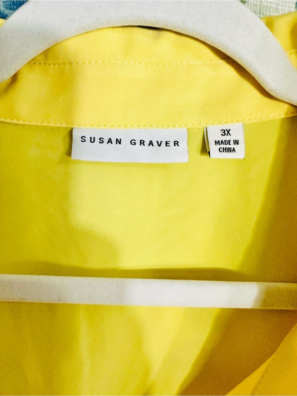 Susan Graver Yellow Button Front Utility Blouse Top 3X - Picture 2 of 5